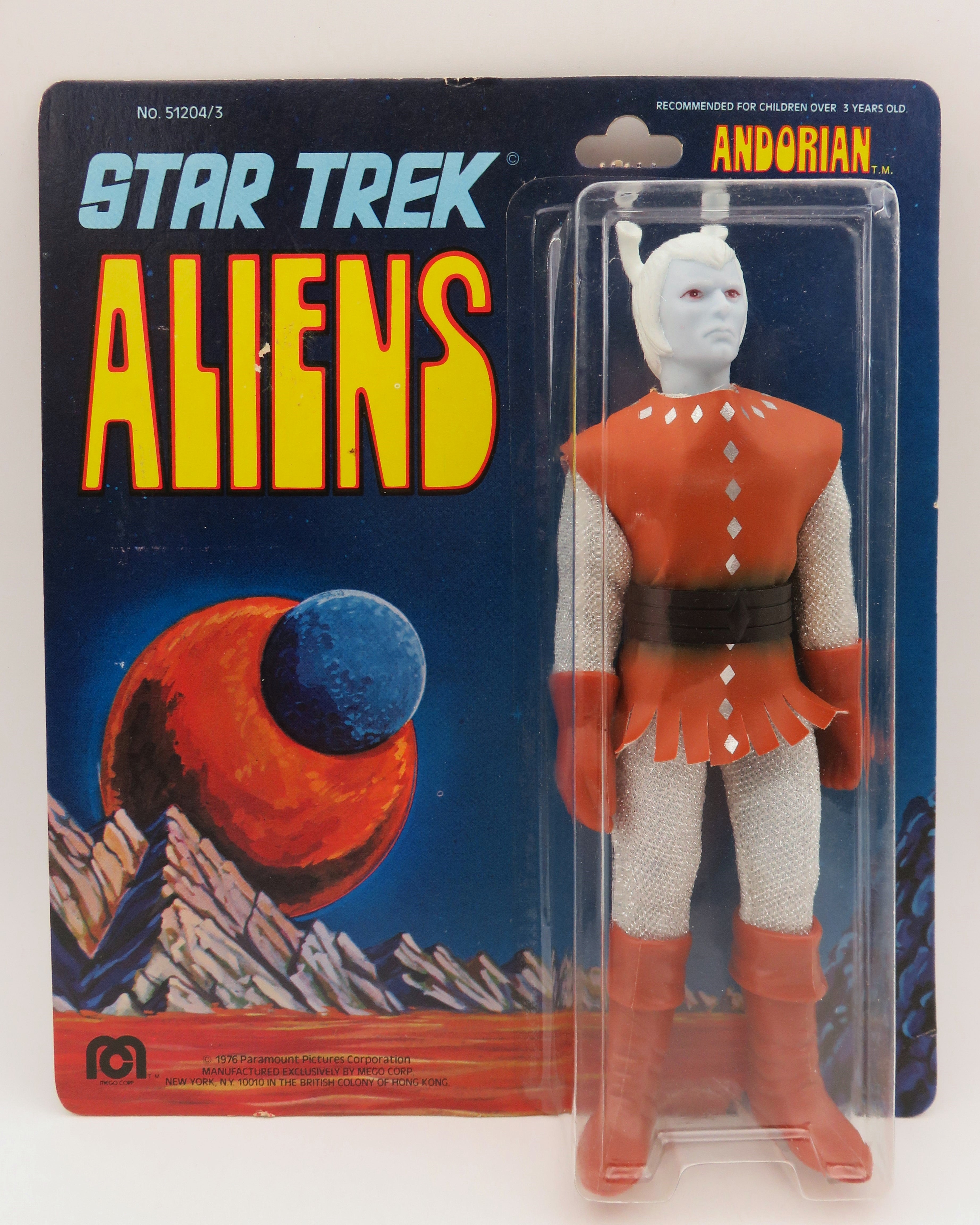 STAR TREK ALIENS Andorian 8" Action Figure - Mego Corp. (1976) Series 3 Vintage Toy